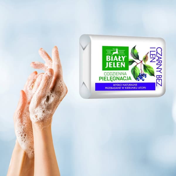 Naturlig tvål svart fläder och lin 100g BIAŁY JELEŃ