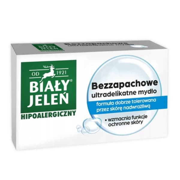 Glycerintvål, oparfymerad, hypoallergen, BIAŁY JELEŃ 100g