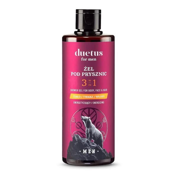 DUETUS FOR MEN 3-i-1 Energigivende Shower Gel JA 300 ml
