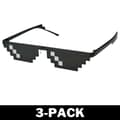 Miniatyrbillede 6 af 9: Sort Thug Life Briller Meme Solbriller Pixel Sort