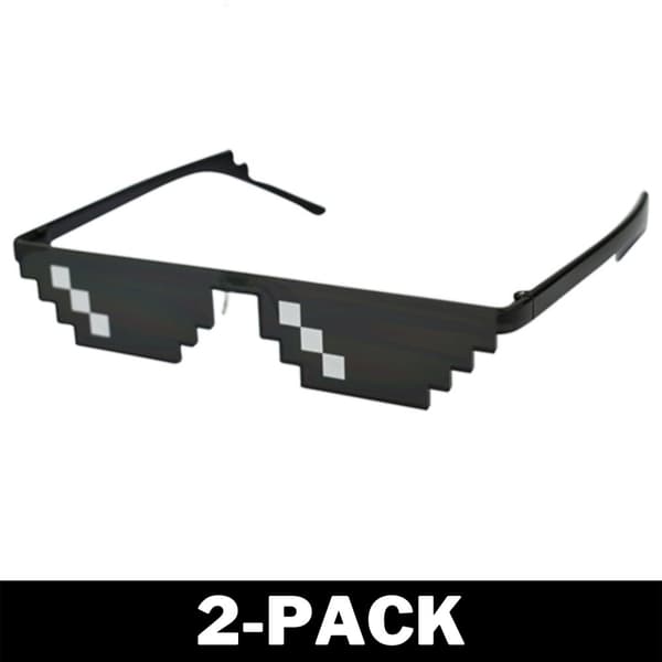 Svarta Thug Life Glasögon Meme Solglasögon Pixel 16bit Svart