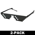 Miniatyrbild 5 av 9: Svarta Thug Life Glasögon Meme Solglasögon Pixel 16bit Svart