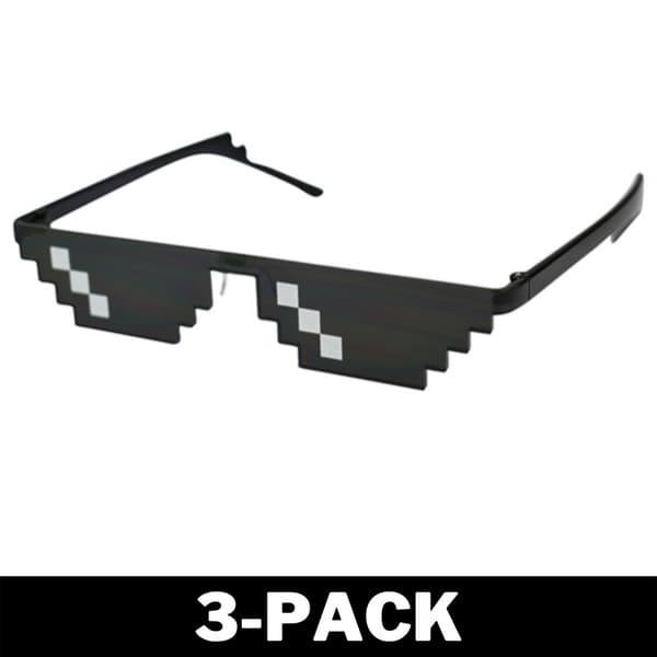 Svarta Thug Life Glasögon Meme Solglasögon Pixel 16bit Svart
