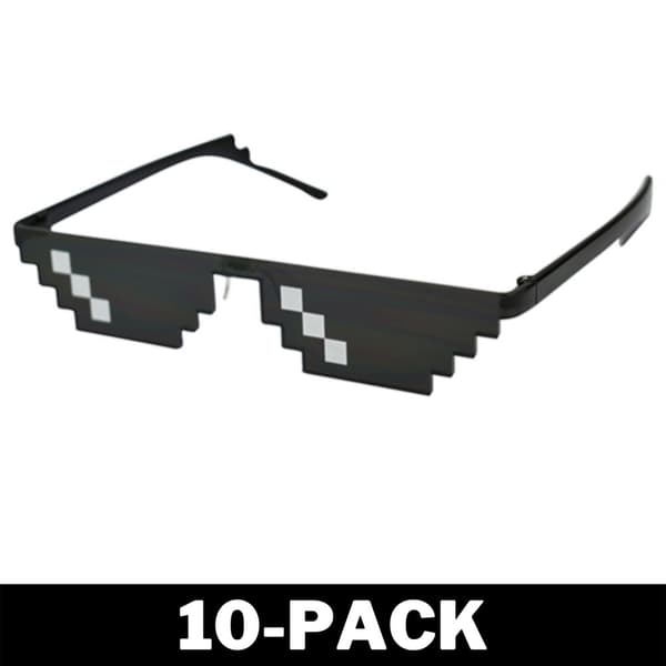 Svarta Thug Life Glasögon Meme Solglasögon Pixel 16bit Svart