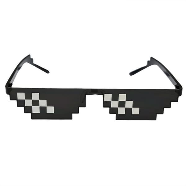 Svarta Thug Life Glasögon Meme Solglasögon Pixel 16bit Svart