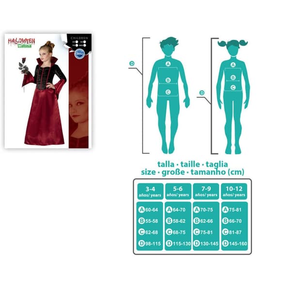 Costume for Children Th3 Party Black (1 Unit) red vampiress