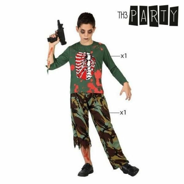Costume for Children Th3 Party Zombie Military Green Trousers boy suit