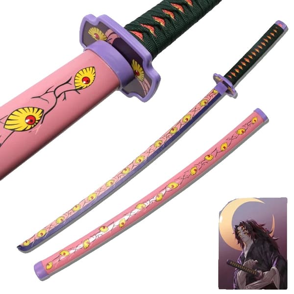 Demon Slayer Katana, Lättviktsbambu-blad, Flera karaktärsdesigner,Kokushibou