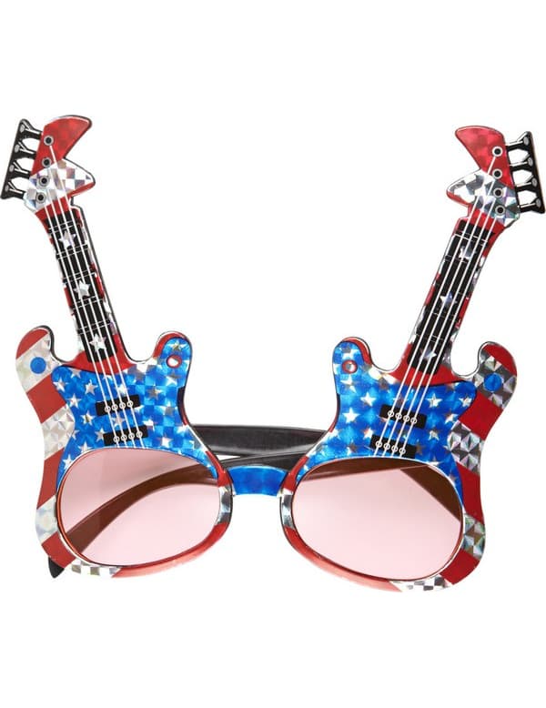 Glasögon amerikansk rockgitarr vuxen.Size-One size