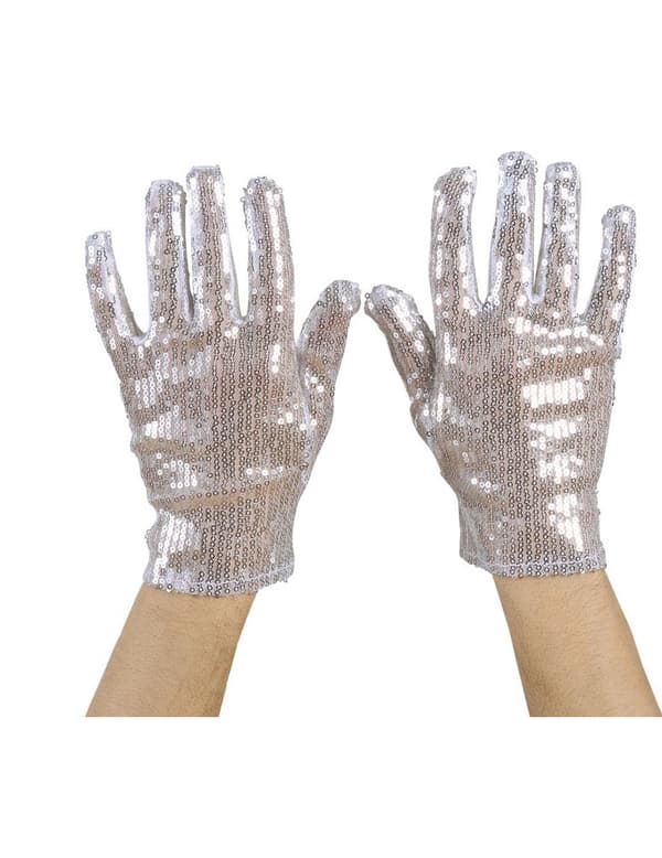 Handsker korte med guld og pailletter til voksne.Size-One size