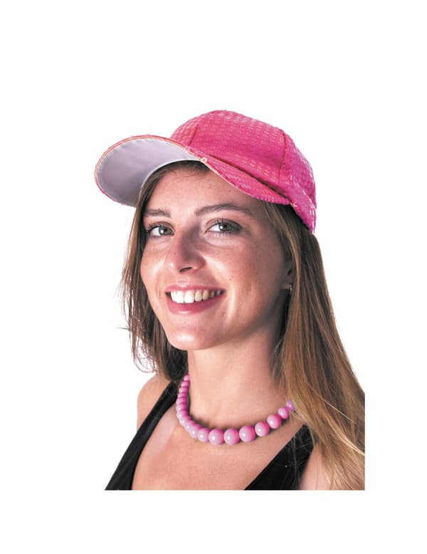 Rosa pärlhalsband vuxen.Size-One size