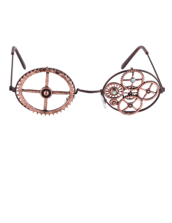 Runde Steampunk-brille i bronse.Size-One size