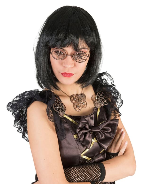 Runde Steampunk-brille i bronse.Size-One size