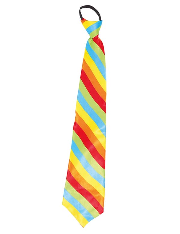 Flerfarget stripete klovneslips for voksne.Size-One size