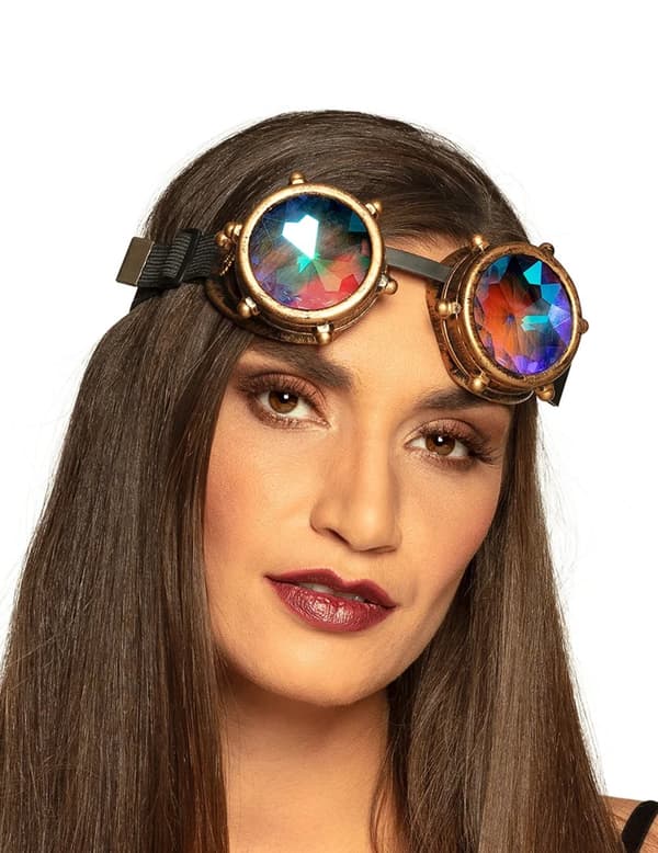 Aikuisten lasit steampunk-prismalinsseillä.Size-One size