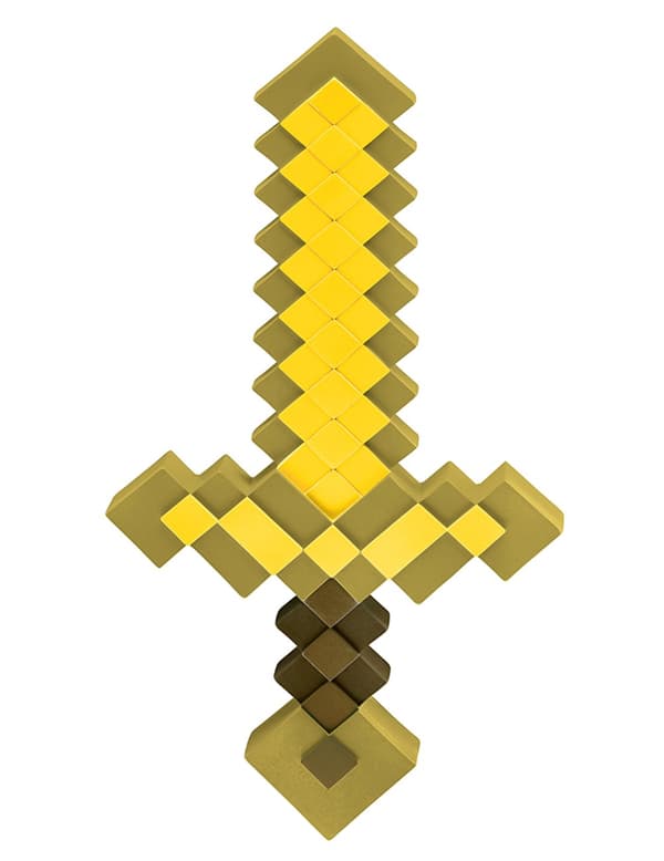 Barnas gyldengule Minecraf™-sverd.Size-One size