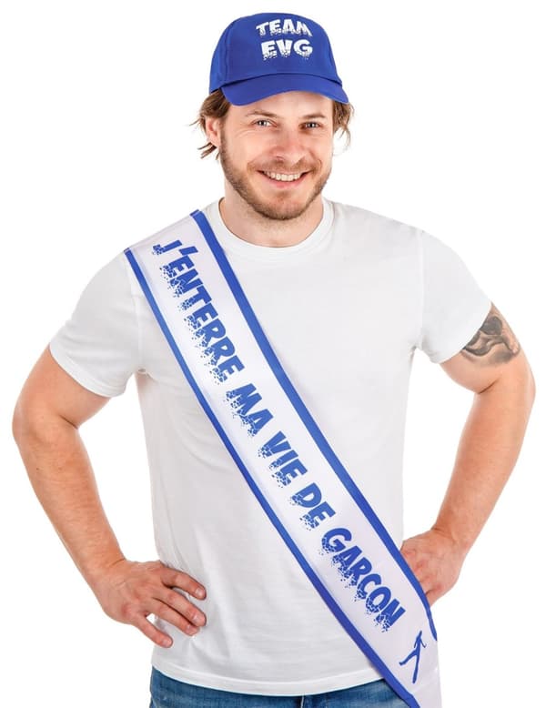 Blåt tørklæde Jeg begraver mit liv som ungkarl.Size-One size