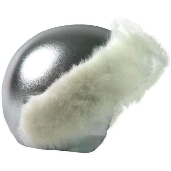 Coolcasc - Exklusivt-silver vit pälshjälmskydd, E004 - CoolcascE004