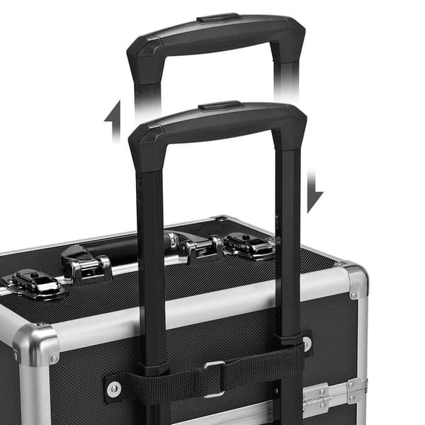 Rootz Cosmetic Trolley - Makeup Artist Trolley - Rolling Beauty Cart - Wheeled Beauty Organizer - Sminkväska med hjul - Makeup Organizer - MDF - Svart