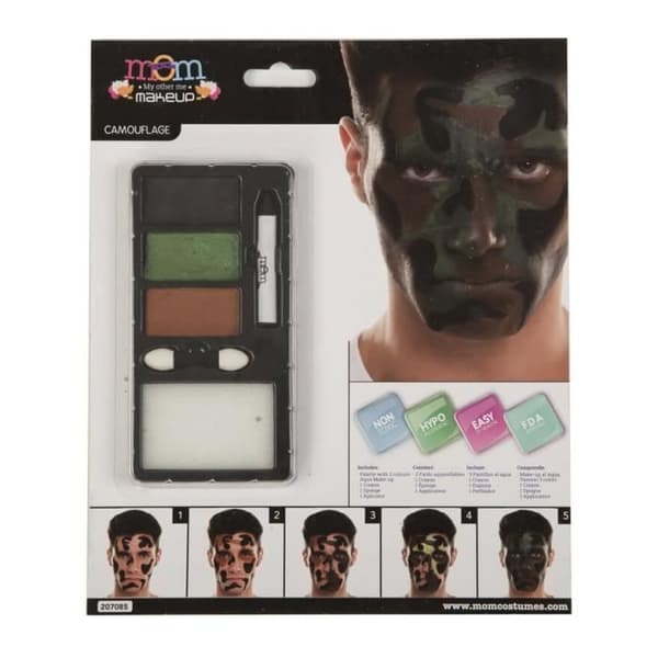Camouflage makeup kit - Märke - Modell - Vuxen - Utomhus - Svart