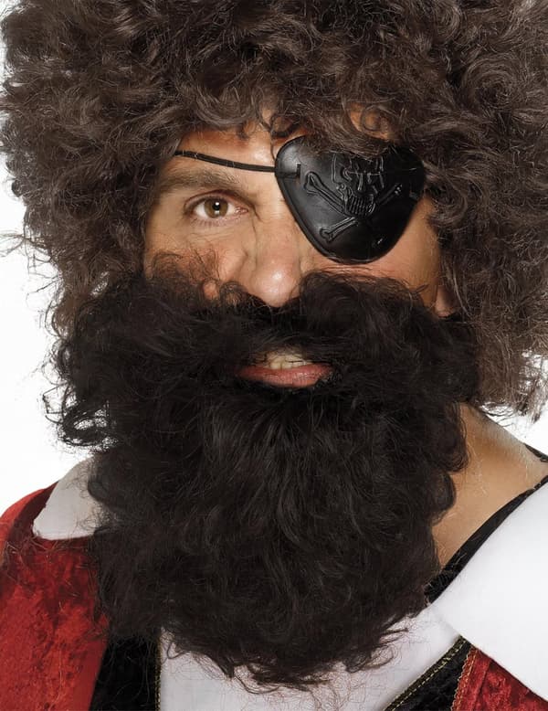 brunt piratskjegg for menn.Size-One size