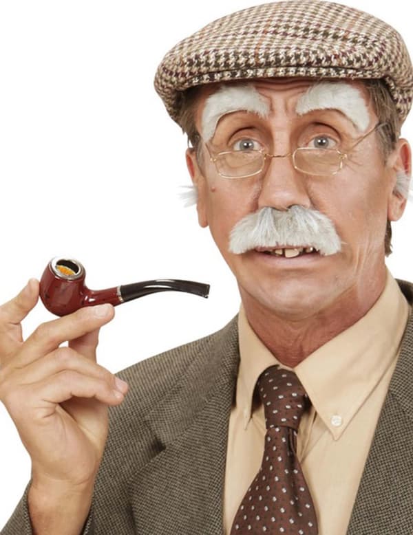 Gubbens mustasch och ögonbryn - Maskeradtillbehör för vuxna.Size-One size