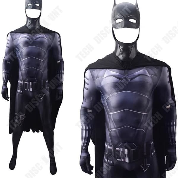 Batman Robert Pattinson Cosplaydräkt - TEKNISK RABATT - Storlek XL - Lycratyg - För vuxen