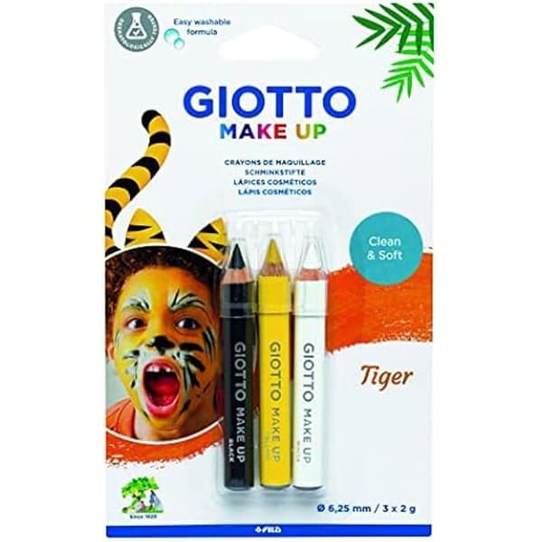 Kosmetiska kritor - GIOTTO - Tigrar - Diameter 6,25 mm - Dermatologiskt testad - Skyddshätta