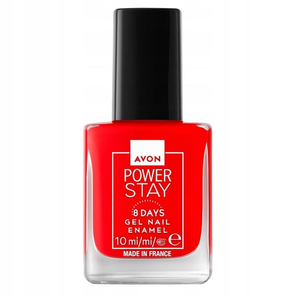 AVON Powerstay SCARLET PASSION geelilakka 10ml, kesto 8 päivää ilman lamppua