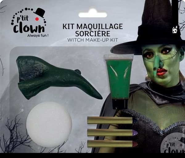 P'TIT Clown re23604 - Kit för häxmålning med näsa