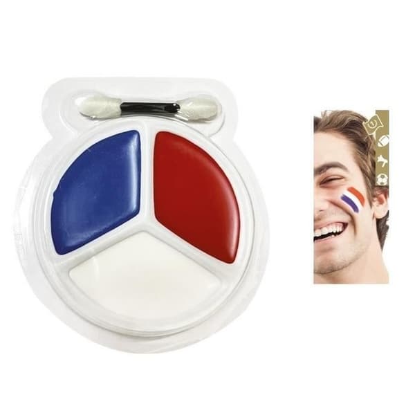 Maquillage Frankrike fettsmink i trikolorpalett: blå, vit och röd (x1) REF/22388