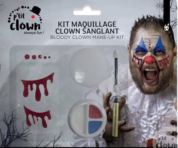 P'TIT Clown re22950 - Blodig clownsminkkit