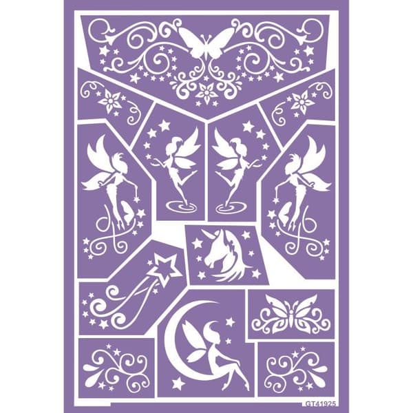 Sminkstencil - Fairy - 13 stenciler - Självhäftande - Återanvändbar - Tvättbar