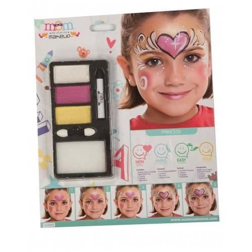 Princess Pearl Makeup Kit för tjejer - Märke - Modell - Vit - Rosa - Gul