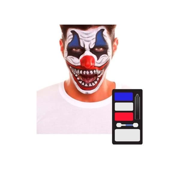 Devilish Clown Makeup Kit - Halloween - Vit - Inomhus - Från 8 år och uppåt - Blandat