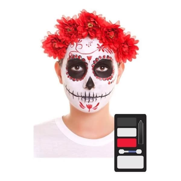 Skelettsminkset - Trusted Shop - Dia de los Muertos - One Size - Flerfärgad - Unisex
