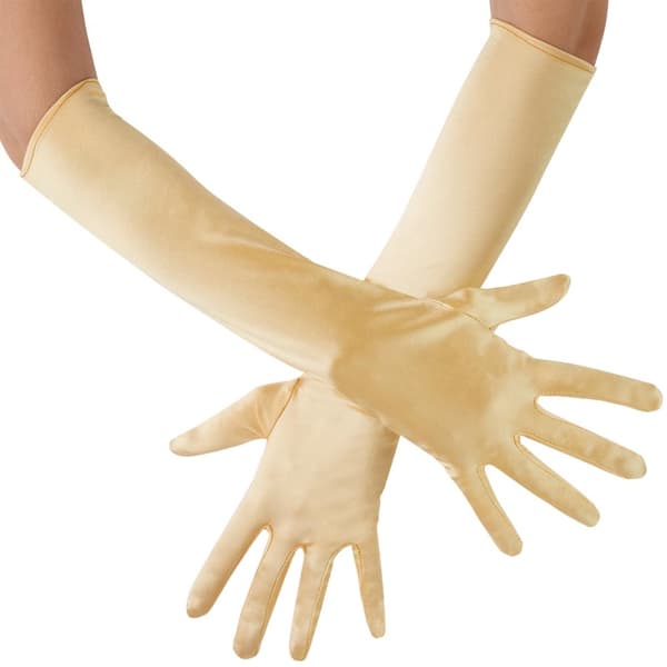 Lange satin-handsker - guld