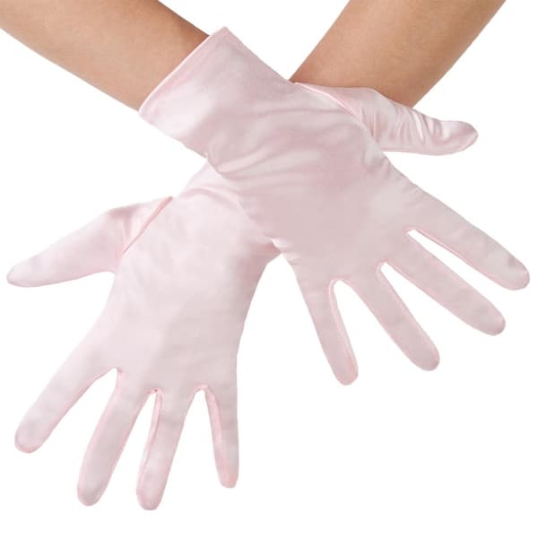 Satinhandskar - rosa