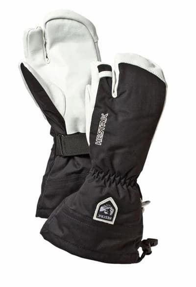 Handskar Hestra Army Leather Heli Ski 3 Finger, Svart