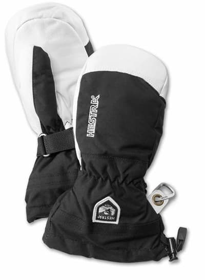Handskar Hestra Army Leather Heli Ski Jr Mitt, Svart