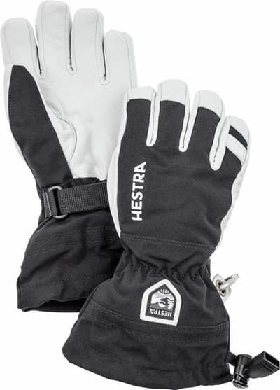 Handskar Hestra Army Leather Heli Ski Jr, Svart