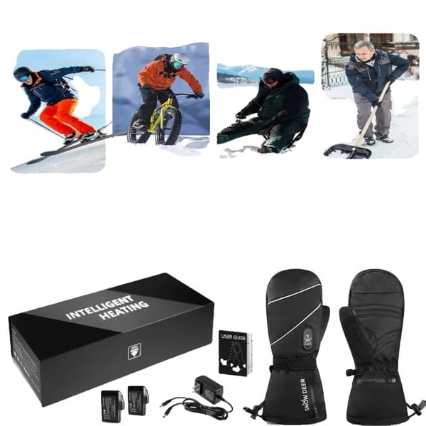 Elektrisk Varmede Handsker, Op til 6,5 Timer Batterilevetid, Vandtætte og Vindafvisende,XL, SD30 Handsker SD30 Gloves XXL