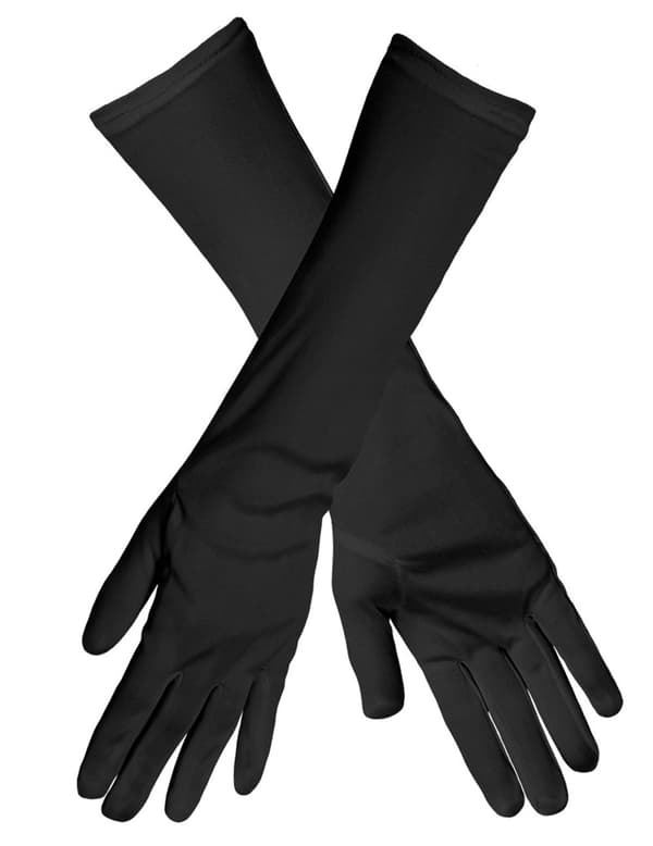 Sorte lange handsker voksen.Size-One size