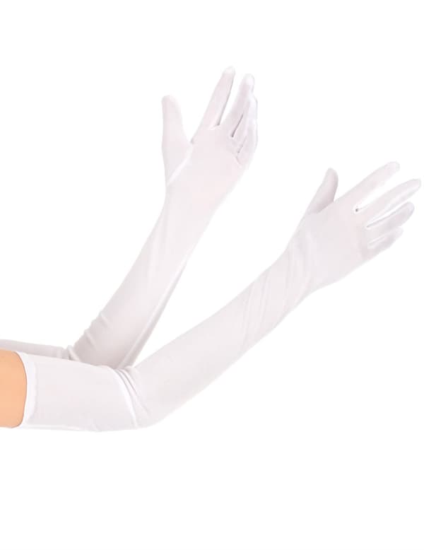 Handsker lange hvide voksen.Size-One size