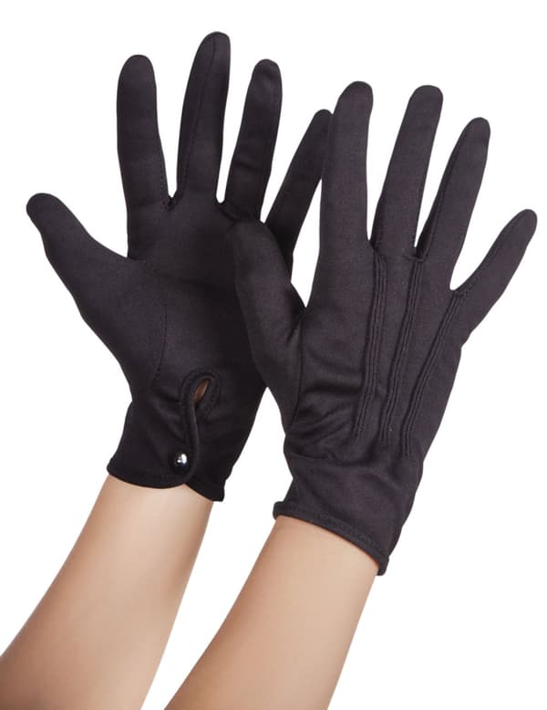 Sorte handsker med knap til voksne.Size-M/L