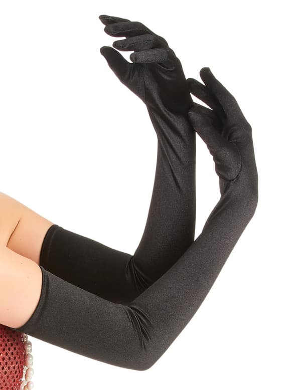 Lange sorte handsker til voksne.Size-One size