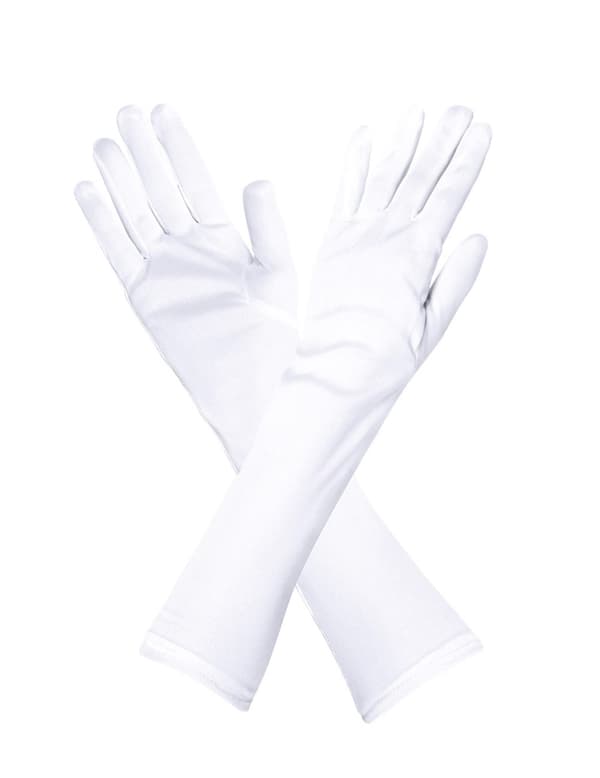Lange hvide handsker voksne.Size-One size