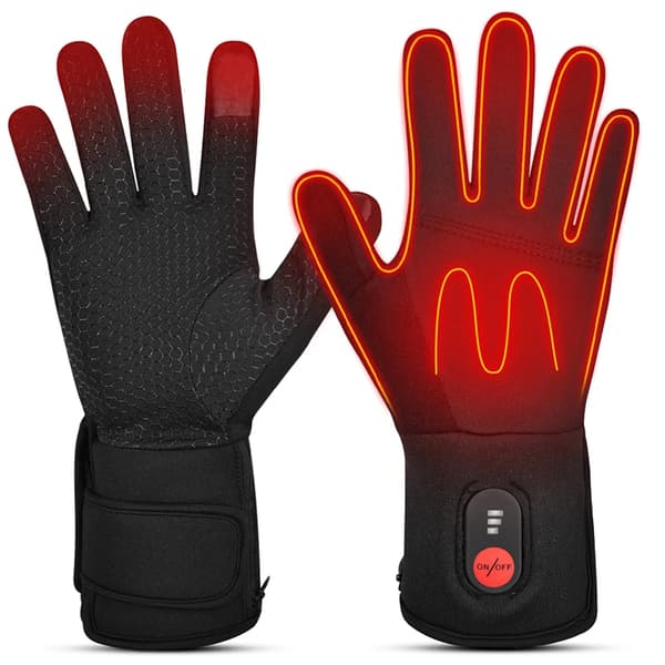 Opvarmede handsker, justerbar 3-niveau temperaturkontrol, genopladeligt batteri, unisex design,Ekstra ekstra lille, sort