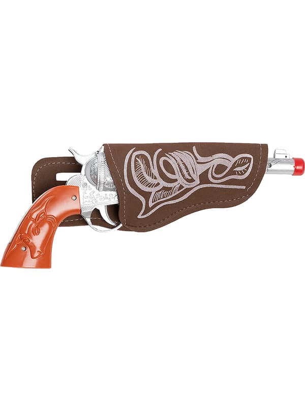 FUNIDELIA Cowboypistol og Hylster til kvinder og mænd - Størrelse: 0 - Brun