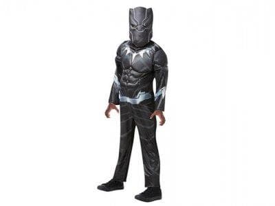 Black Panther Deluxe maskeradkostym barn (3/4Y 98-104 CM)